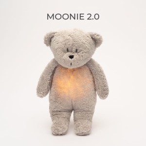 MOONIE 2.0 Gray - szumiący, miś organic z lampką